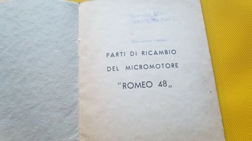Ceccato Micromotore Romeo 48 1954 catalogo ricambi ORIGINALE parts catalogue