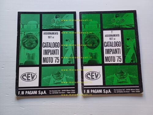 CEV 2 aggiornamenti 1977 del catalogo 1975 equipaggiamenti elettrici fanali …