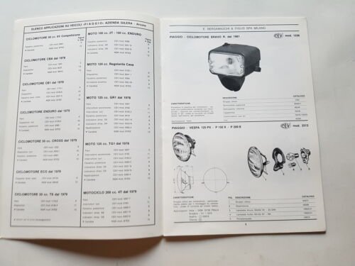 CEV catalogo ricambi originali elettrici Piaggio originale