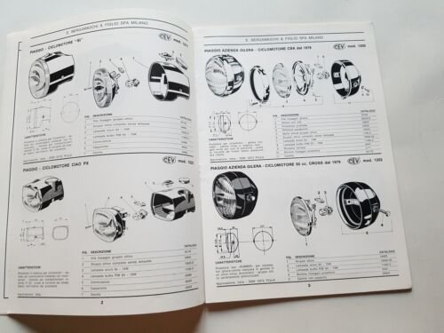 CEV catalogo ricambi originali elettrici Piaggio originale