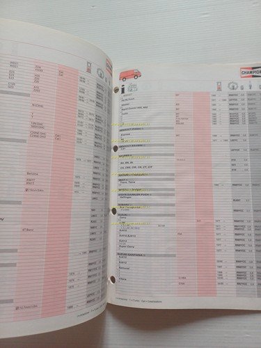Champion guida applicazione candele auto 1992-93 manuale tabelle conversione