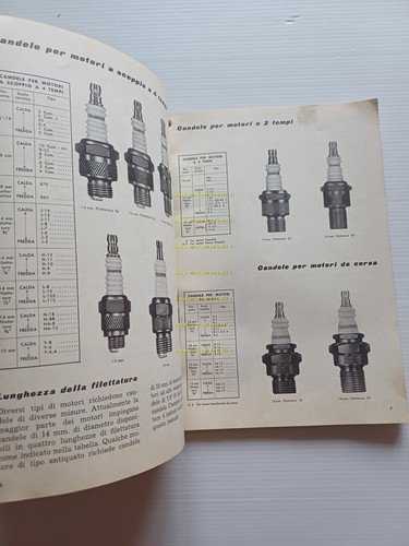 Champion guida applicazione candele moto auto 1956 manuale catalogo originale