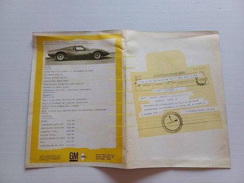 Chevrolet Astro II prototipo 1968 depliant italiano originale