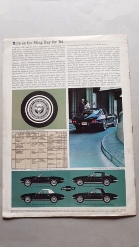 Chevrolet Corvette Sting Ray 1964 USA depliant originale brochure
