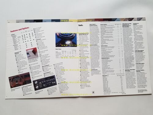 Chevrolet Monte Carlo Sport Coupè - SS 1986 depliant brochure …