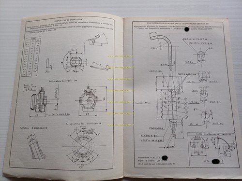 Chiorda 50 Commandos 1970 Facsimile originale scheda omologazione DGM Motorizz.