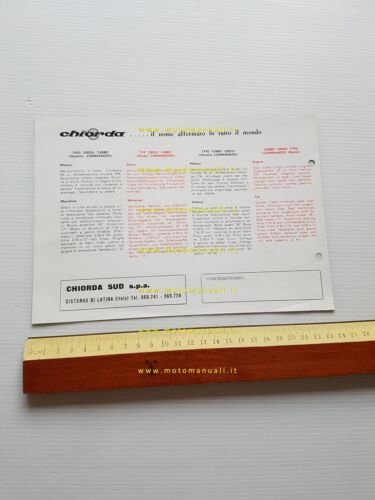 Chiorda 50 Cross Turbo Commandos 1969 depliant ITALIANO originale