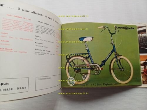 Chiorda produzione modelli ciclomotori biciclette 1969 depliant originale