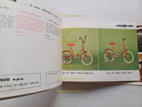 Chiorda produzione modelli ciclomotori biciclette 1969 depliant originale