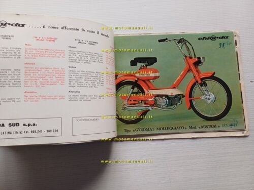 Chiorda produzione modelli ciclomotori biciclette 1969 depliant originale