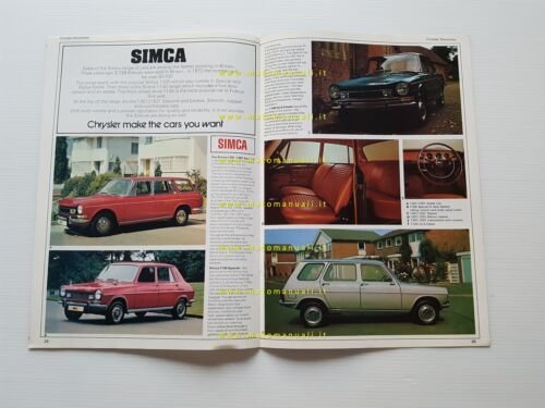 Chrysler produzione tutti marchi 1972 depliant originale inglese