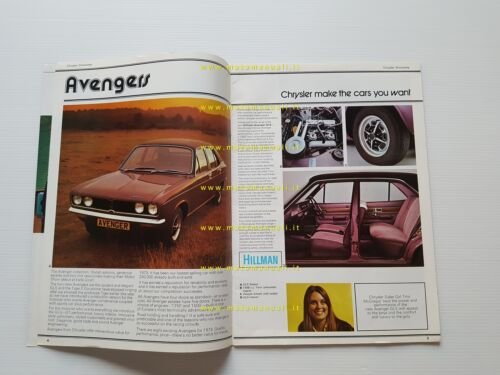 Chrysler produzione tutti marchi 1972 depliant originale inglese