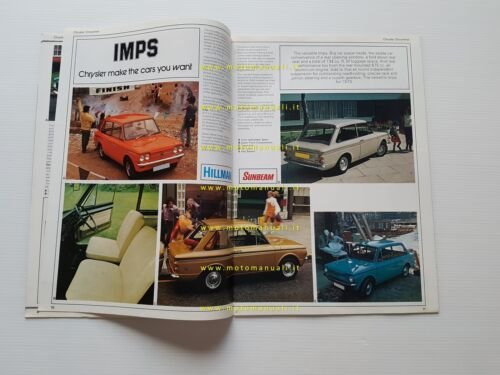 Chrysler produzione tutti marchi 1972 depliant originale inglese