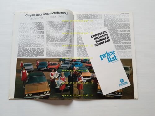 Chrysler produzione tutti marchi 1972 depliant originale inglese