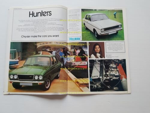 Chrysler produzione tutti marchi 1972 depliant originale inglese