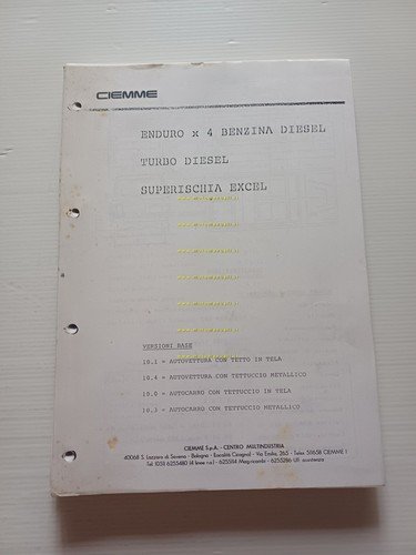 Ciemme Aro 4x4 Superischia - Enduro - Turbodiesel 1986 Manuale …