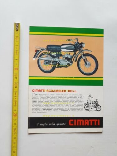 Cimatti 100 Scrambler 1969 depliant Italiano originale brochure