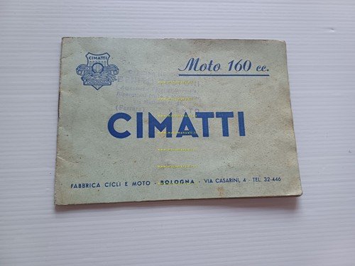 Cimatti 160 1953 circa manuale uso manutenzione italiano originale