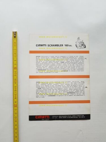 Cimatti 160 Scrambler 1969 depliant Italiano originale brochure