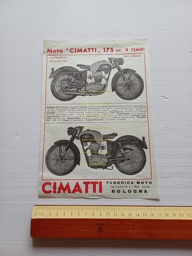 Cimatti 175 4T 1955 depliant ITALIANO originale