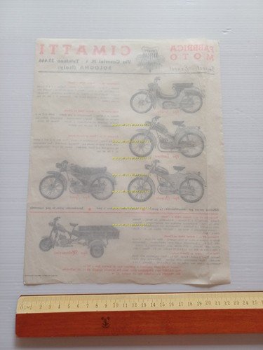 Cimatti 49 Oriente-Sport-Turismo-Motocarro-Scooter anni 50 depliant originale