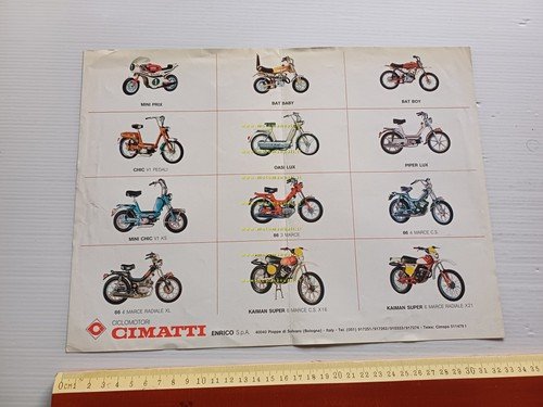 Cimatti 50 gamma produzione ciclomotori anni 70 depliant italiano originale