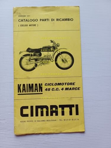 Cimatti 50 Kaiman 1971 catalogo ricambi TELAIO originale Frame Parts …