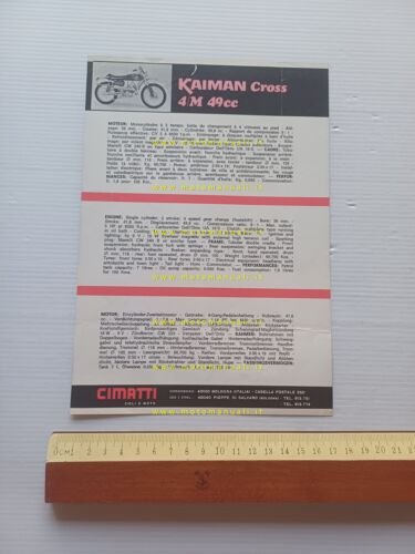 Cimatti 50 Kaiman Cross 4M 1970 depliant italiano originale