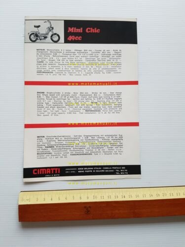 Cimatti 50 Mini Chic 1971 depliant ITALIANO originale