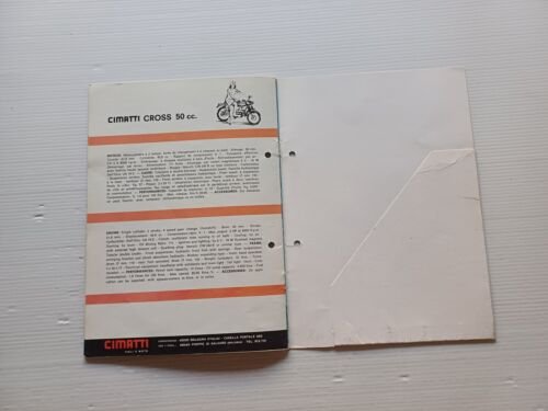 Cimatti catalogo produzione ciclomotori anni 60-70 depliant originale italiano