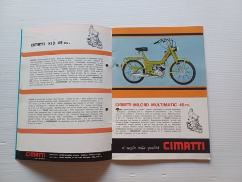 Cimatti catalogo produzione ciclomotori anni 60-70 depliant originale italiano