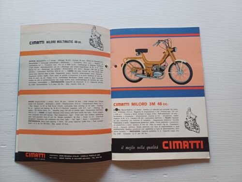 Cimatti catalogo produzione ciclomotori anni 60-70 depliant originale italiano