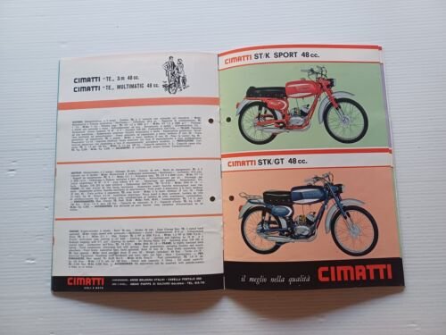 Cimatti catalogo produzione ciclomotori anni 60-70 depliant originale italiano