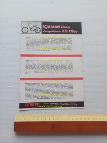 Cimatti Kaiman 175 Cross 1970 depliant italiano originale