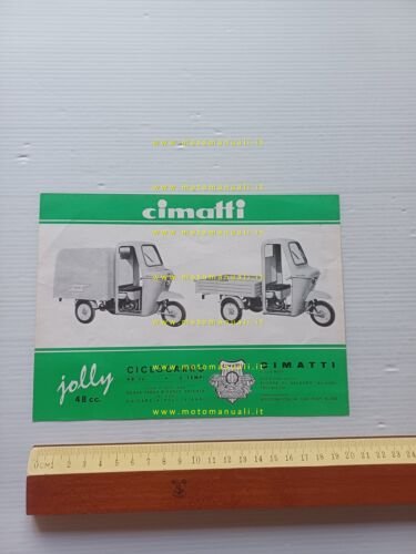 Cimatti motocarro Jolly 48 depliant anni 60 italiano originale