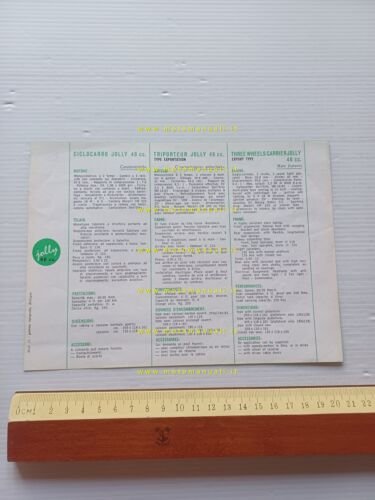 Cimatti motocarro Jolly 48 depliant anni 60 italiano originale