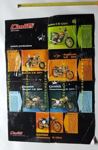 Cimatti produzione modelli 1973 depliant poster originale italiano brochure