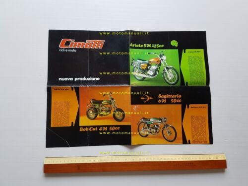 Cimatti produzione moto ciclomotori 1972 depliant ITALIANO originale