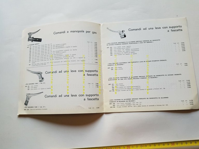 CITE catalogo comandi gas leve manubri moto ciclomotori 1973 originale