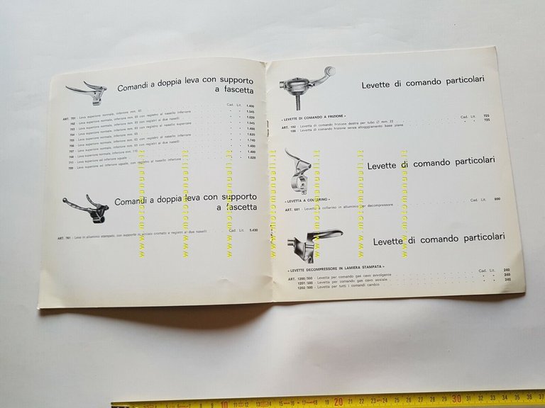 CITE catalogo comandi gas leve manubri moto ciclomotori 1973 originale