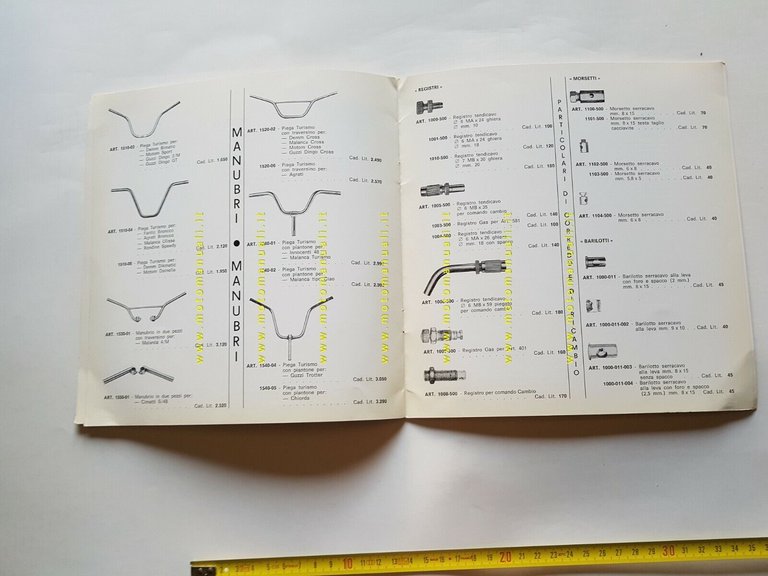 CITE catalogo comandi gas leve manubri moto ciclomotori 1973 originale