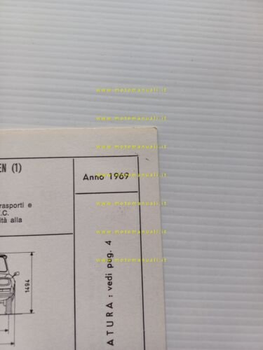 Citroen AMI 8 AM-JD 1969 scheda riconoscimento tipo Motorizzazione Facsimile