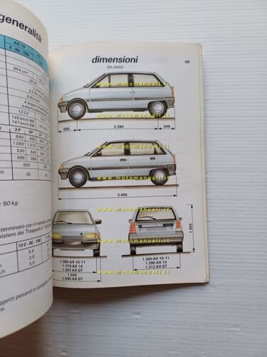 Citroen AX 1988 manuale uso manutenzione libretto istruzioni italiano originale
