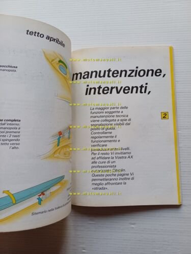Citroen AX 1988 manuale uso manutenzione libretto istruzioni italiano originale