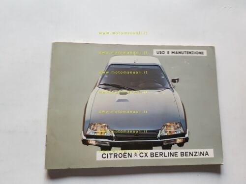 Citroen CX berlina benzina 2.0-2.4 1978 manuale uso libretto italiano …