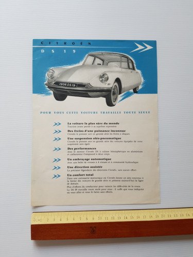 Citroen DS 19 1955 depliant originale francese