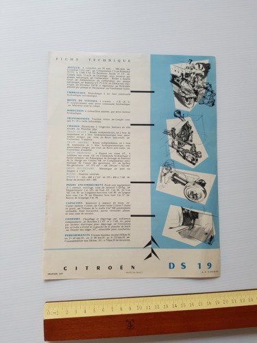 Citroen DS 19 1955 depliant originale francese