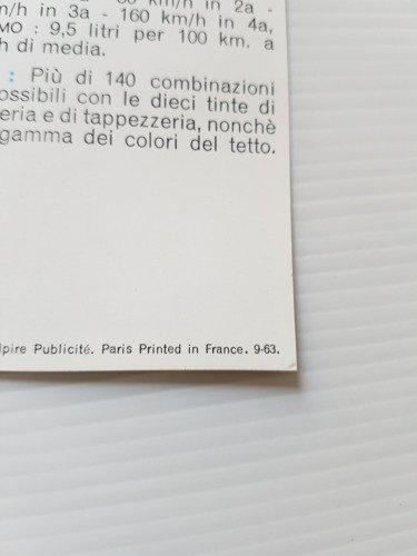 Citroen DS 19 modelli 1963 depliant originale italiano