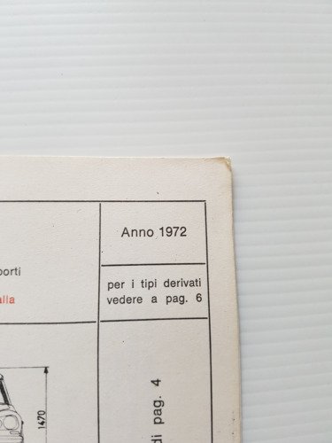 Citroen DS 1972 FACSIMILE scheda riconoscimento tipo Motorizzazione Facsimile