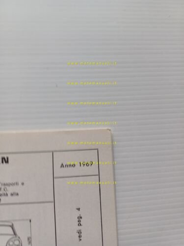 Citroen DS FA 1969 scheda riconoscimento tipo Motorizzazione Facsimile